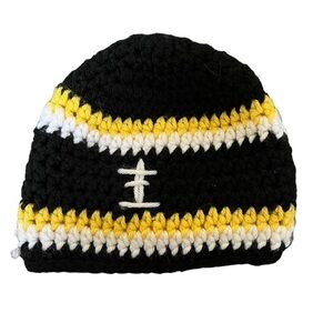 Steelers or New Orleans Saints Baby Hat, Crochet, Football, Newborn Photo Prop